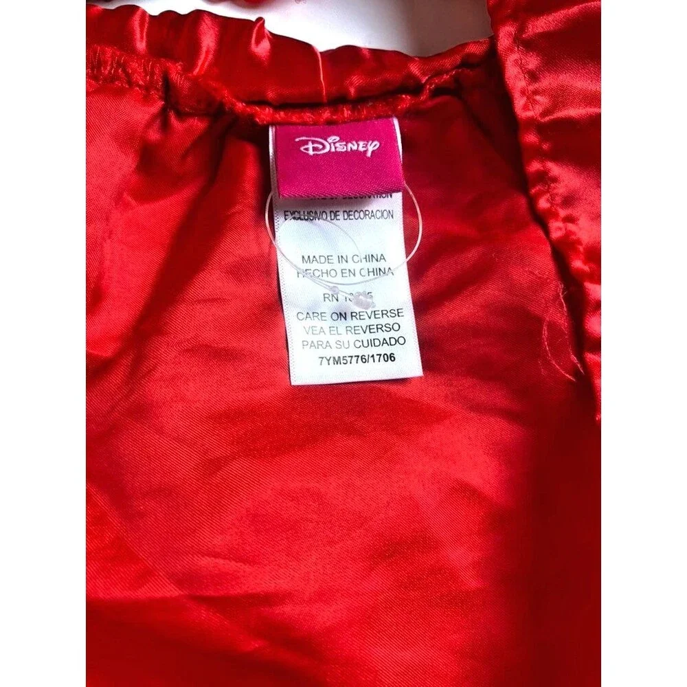 Disney Minnie Mouse Skirt Red Polka Dot Ruffled Tulle Costume w/ Ears -Size 4 T